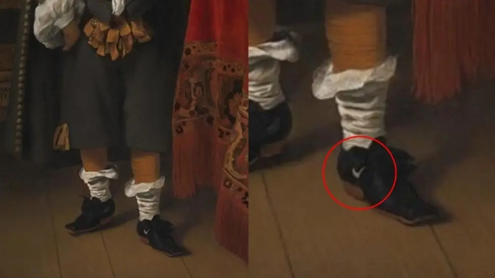 400年前古畫「驚見Nike球鞋」！Nike創立僅59年，網友笑：男童是時尚先鋒