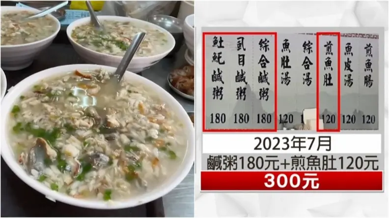 台南阿堂鹹粥遭批變相漲價！綜合粥＋魚肚飆到300元，掀正反兩派網友論戰