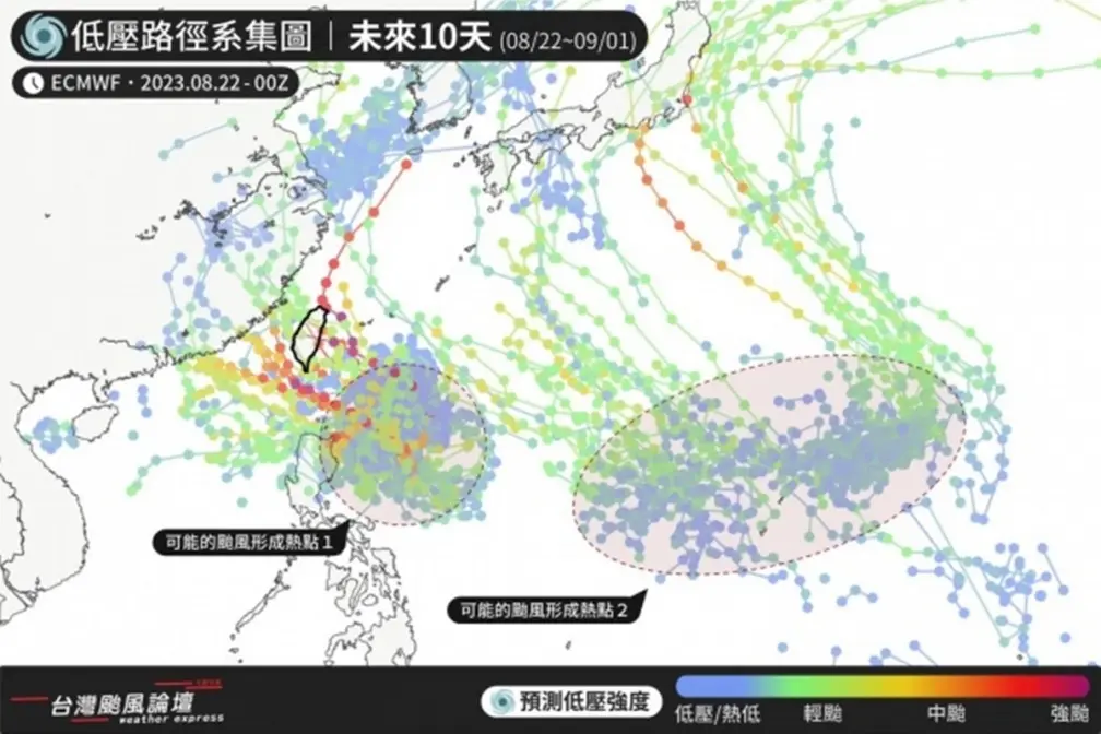 準颱風「蘇拉」下週逼近台灣！路徑怪異呈倒Ｖ，未來３天是關鍵