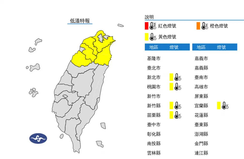 低溫特報!首波大陸冷氣團襲台,5縣市恐跌破10度以下 低溫特報!首波大陸冷氣團襲台,5縣市恐跌破10度以下