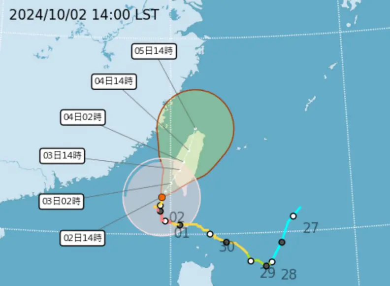10/3全台颱風假一覽！22縣市已宣布停班停課，北北基防強降雨