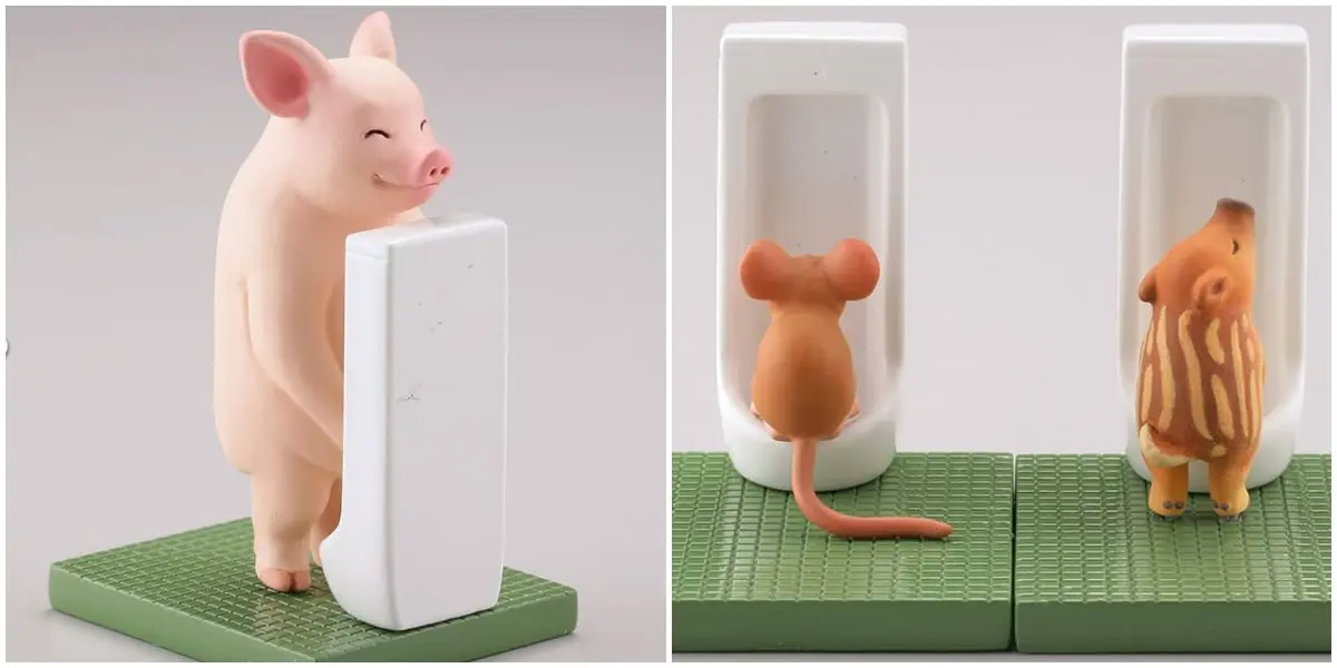 我要買一排！動物系扭蛋又一發「廁所時光」排排站小便斗，就是不讓你看！