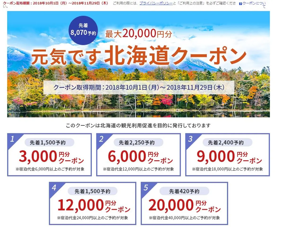 最高補助2萬日圓！日本4大訂房網站推「北海道住宿優惠券」