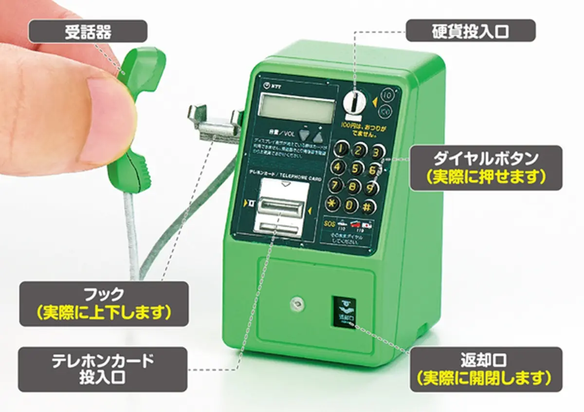 扭蛋控轉起來！6款「經典公共電話」超耐玩，話筒可拿起、退幣孔還打得開