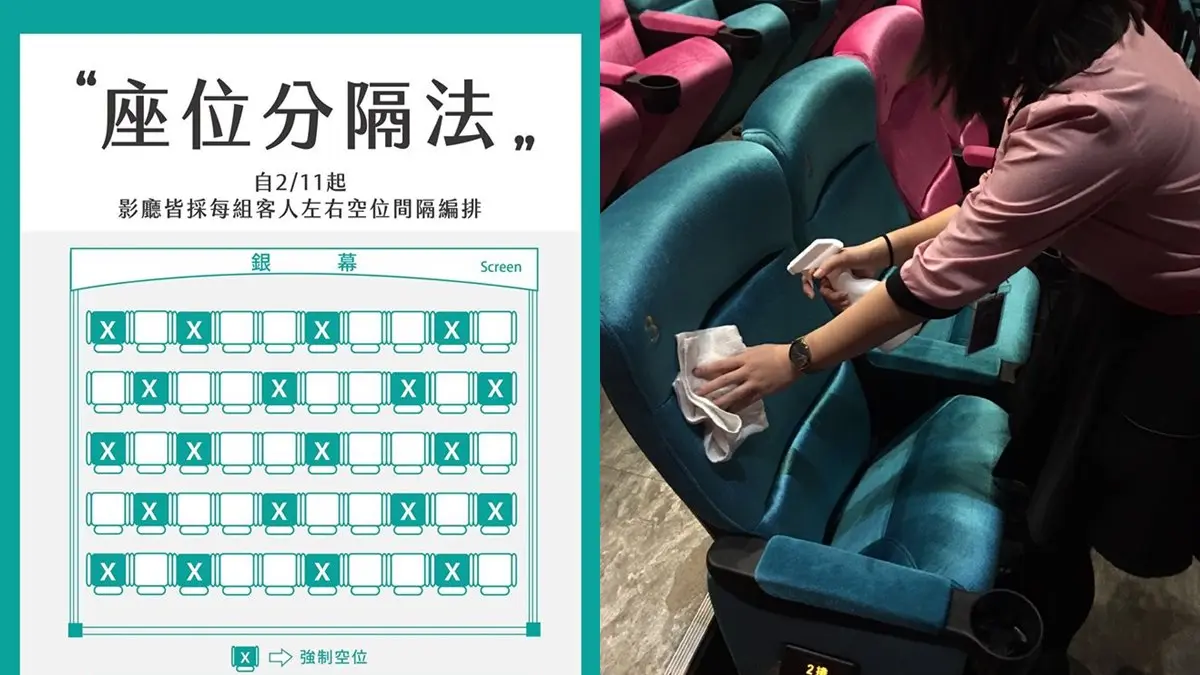 影城開首例!為防疫情採「座位分隔法」,網哭稱:「好貼心」 影城開首例!為防疫情採「座位分隔法」,網哭稱:「好貼心」