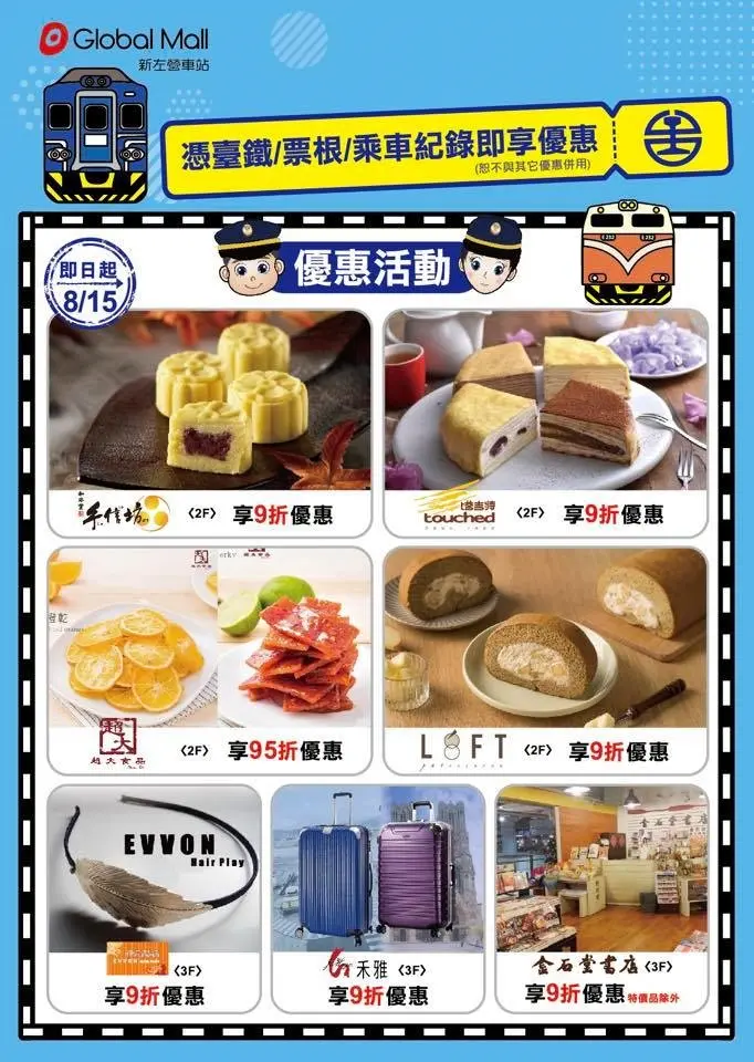 火車族用起來！持「台鐵票」享7大車站、百家商場振興優惠，微風、環球、CITYLINK都可用