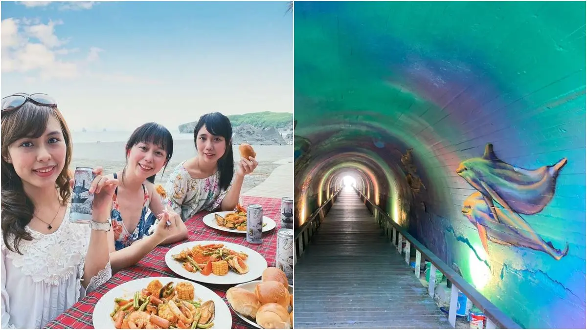 旗津沙雕節6玩法!免搭帳懶人露營、吃沙灘「手抓海鮮」宴,星空隧道變海底世界
