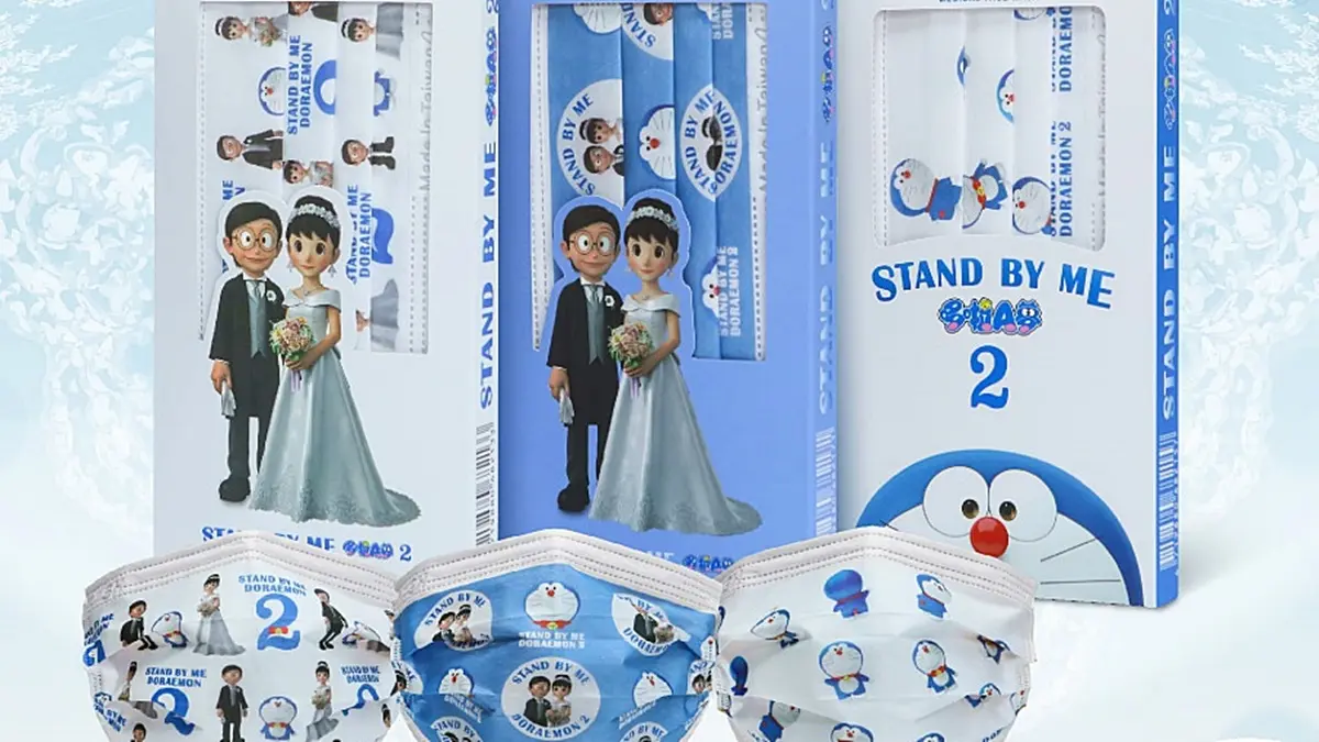大雄、靜香「婚禮限定口罩」這天開賣!哆啦A夢口罩最終版,打領結獨家造型必買