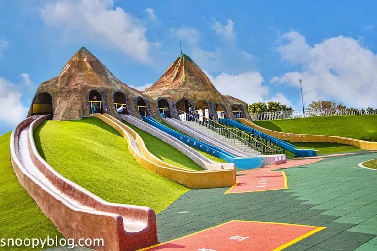 玩到不想走！苗栗親子公園超好玩10設施：火炎山七彩溜滑梯、旋轉飛輪、鳥巢鞦韆
