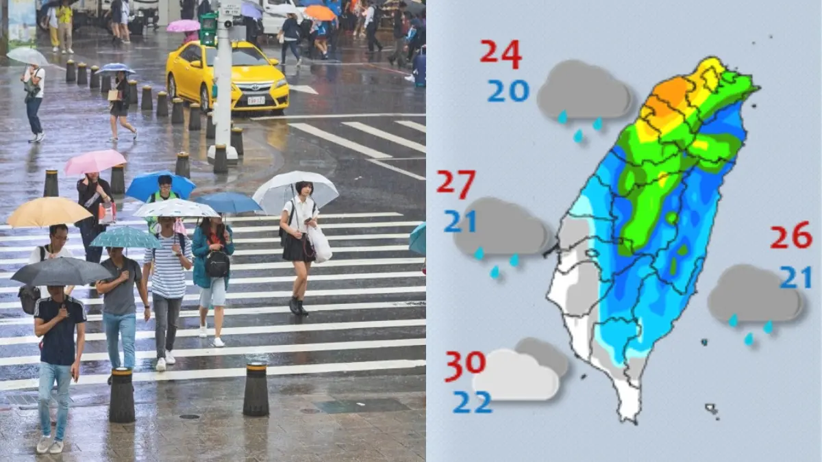一張圖看「本週降雨分布」！這天雨勢最明顯，２波鋒面預測曝光