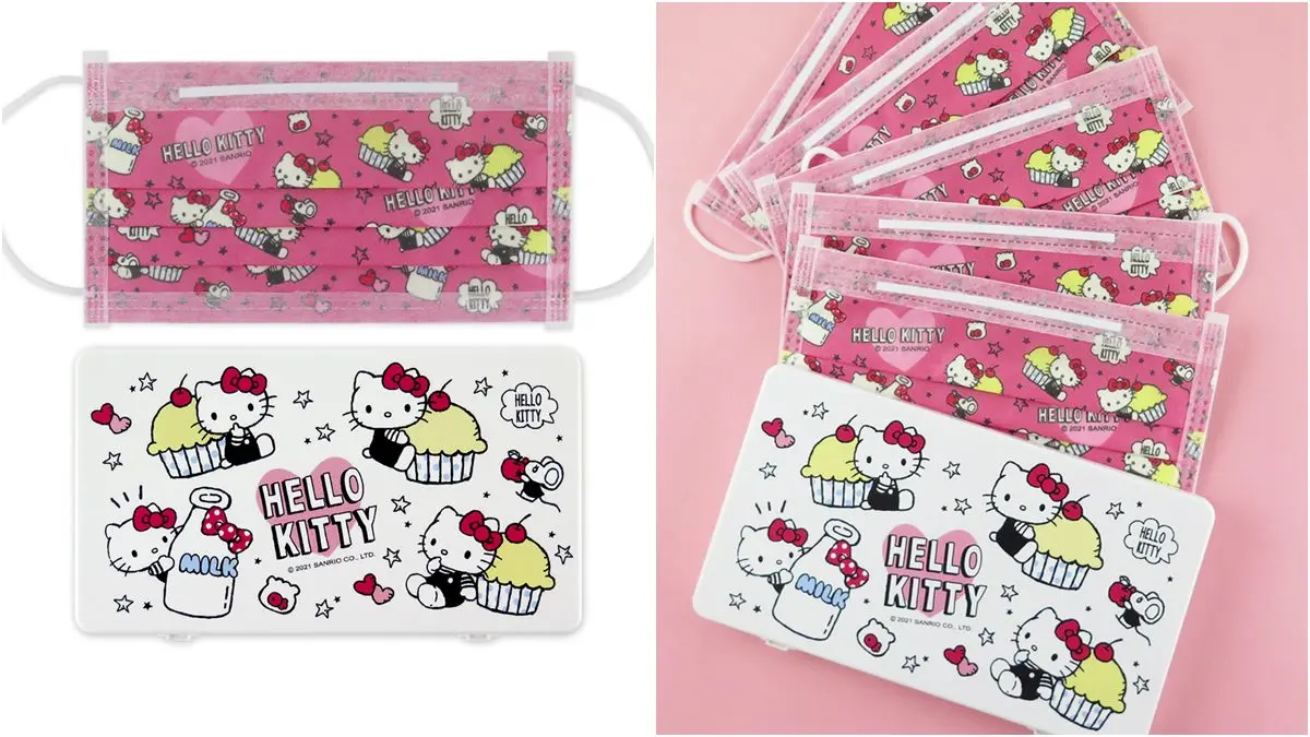 可愛又療癒！三麗鷗推「甜點系Hello Kitty」口罩+收納盒組合，蛋糕、冰淇淋都躍上口罩