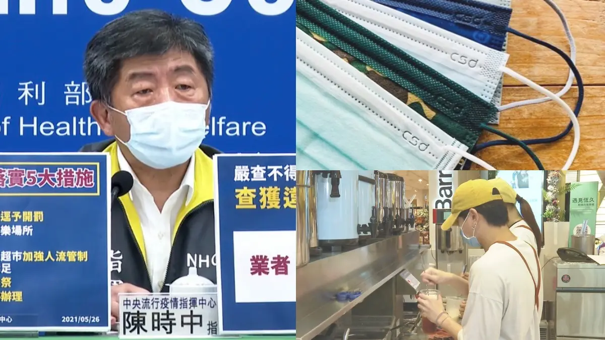 未戴口罩直接罰！本土302例、校正回歸331例，強化三級５措施：禁婚宴公祭、餐飲全外帶