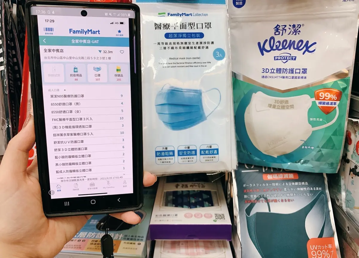 全家「防疫地圖」新上線！快篩試劑、口罩４大類商品一鍵查，哪間門市有、數量多少秒懂