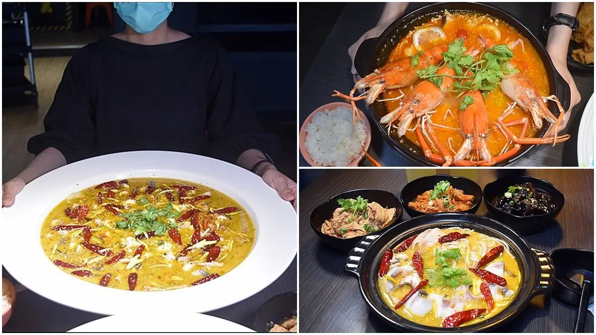超浮誇！台中老罈酸菜魚必嘗「隱藏版土豪鍋」，加點巨大泰國蝦有滿滿蝦膏