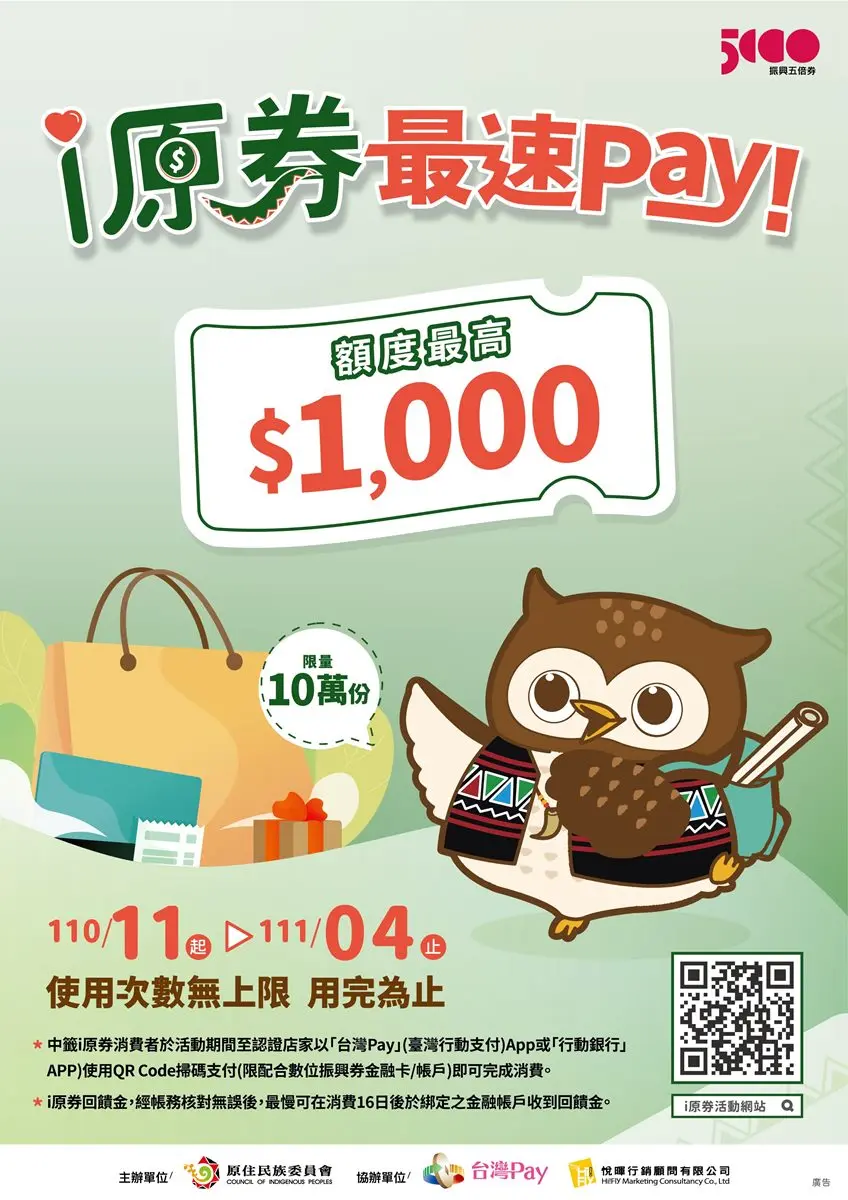 最高面額加碼券!這2組身分證爽拿1000元「i原券」,民宿、農場都可用 最高面額加碼券!這2組身分證爽拿1000元「i原券」,民宿、農場都可用