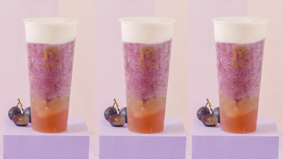 麻古茶坊最夯葡萄飲+１！「巨峰葡萄果粒波波」滿料超過癮，經典芝芝也要喝