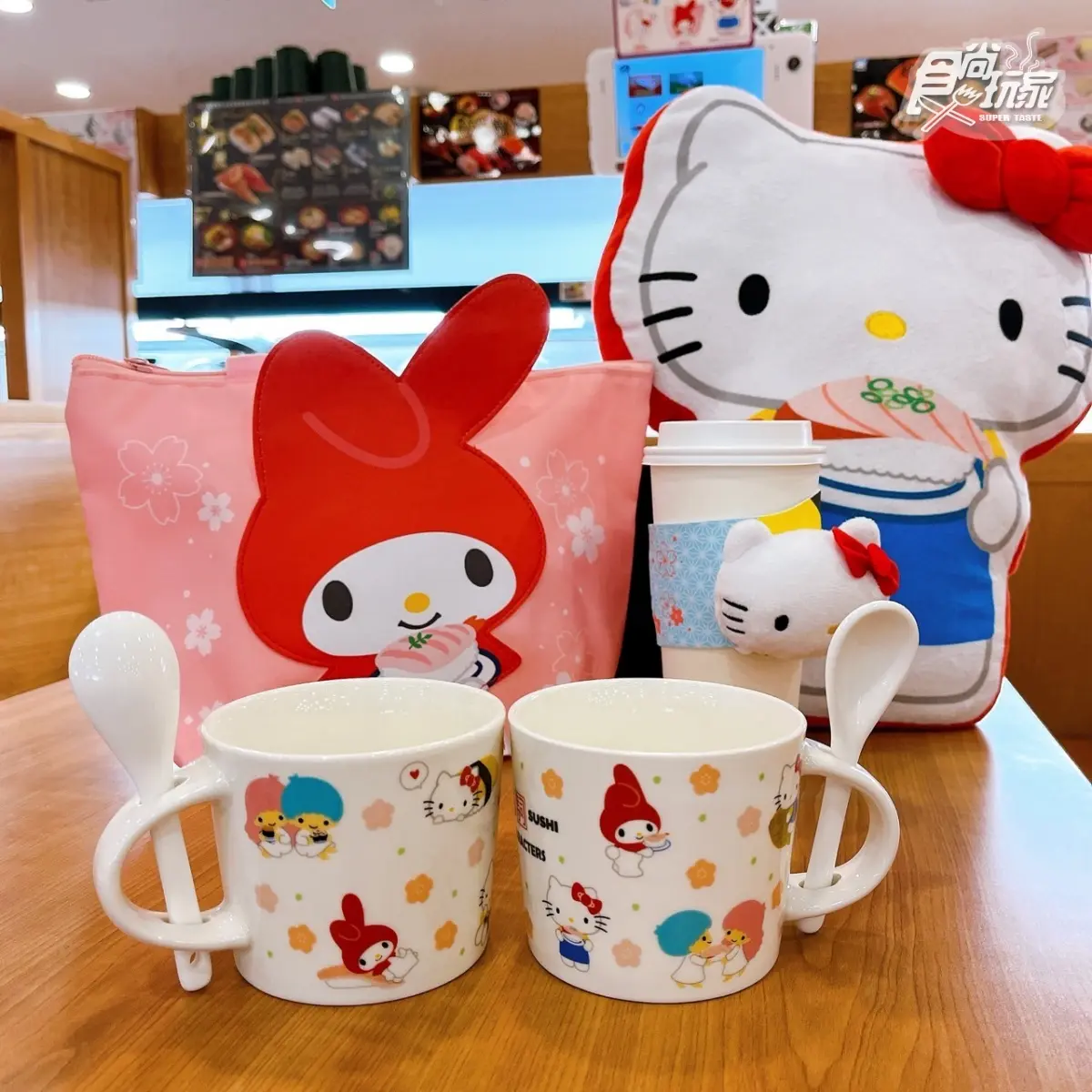 Kitty控快衝藏壽司！滿額送超萌「三麗鷗杯匙組」，再吃鮭魚卵、帆立貝
