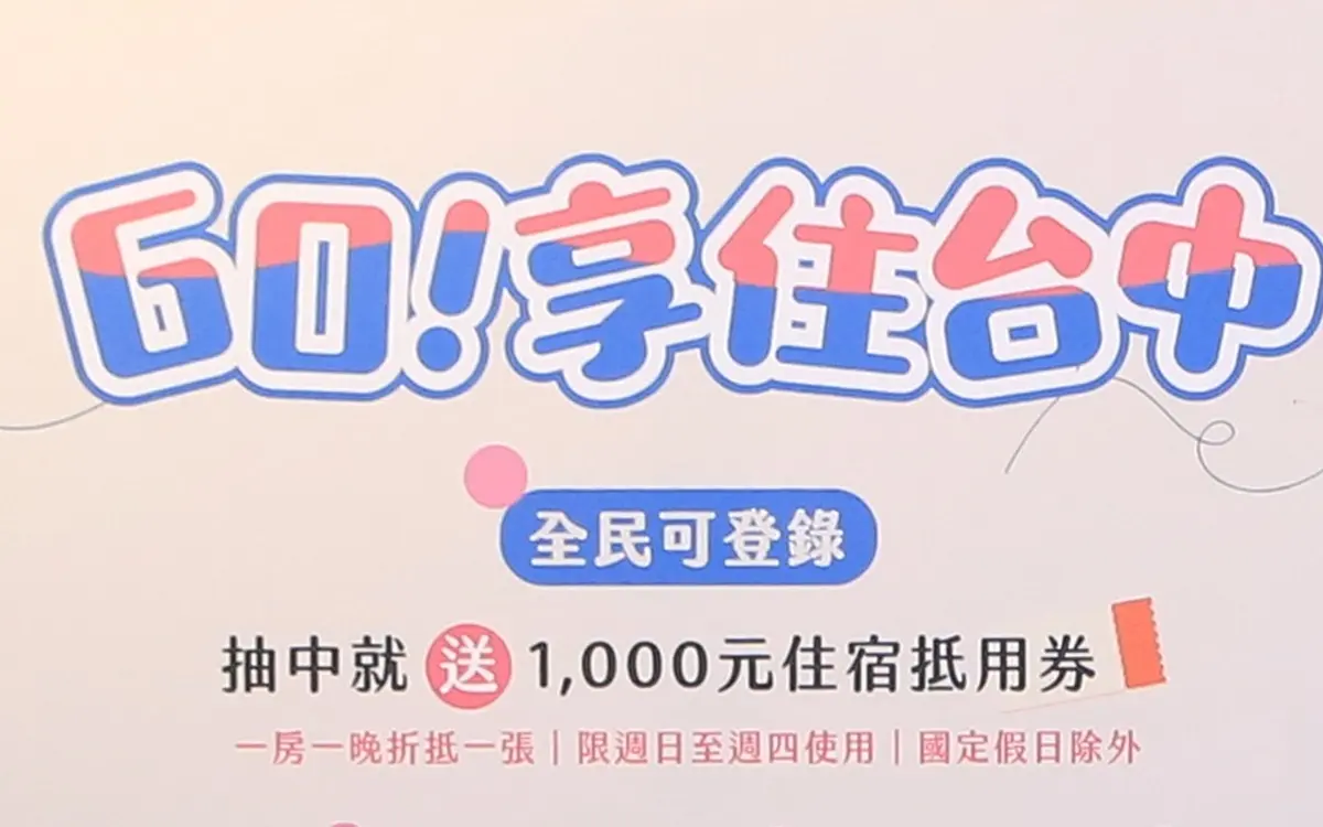 台中「1000元住宿券」開放登錄!抽獎日期、使用期限一次看,加碼抽電動機車 台中「1000元住宿券」開放登錄!抽獎日期、使用期限一次看,加碼抽電動機車