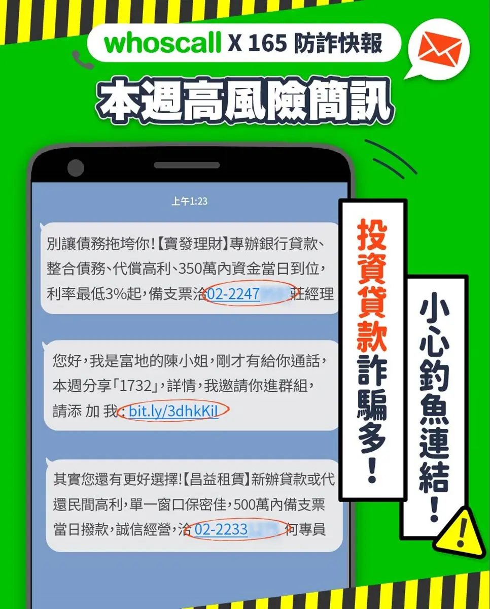 看到不要接!Whoscall曝光詐騙電話3大「變種號碼」,加碼1秒辨別釣魚簡訊 看到不要接!Whoscall曝光詐騙電話3大「變種號碼」,加碼1秒辨別釣魚簡訊
