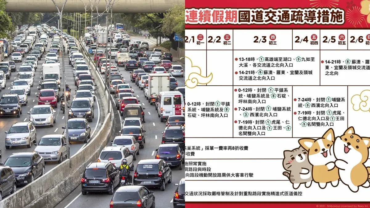 2022春節國道高乘載管制、易塞車路段出爐!開車怕憋尿必看「2大離峰時段」