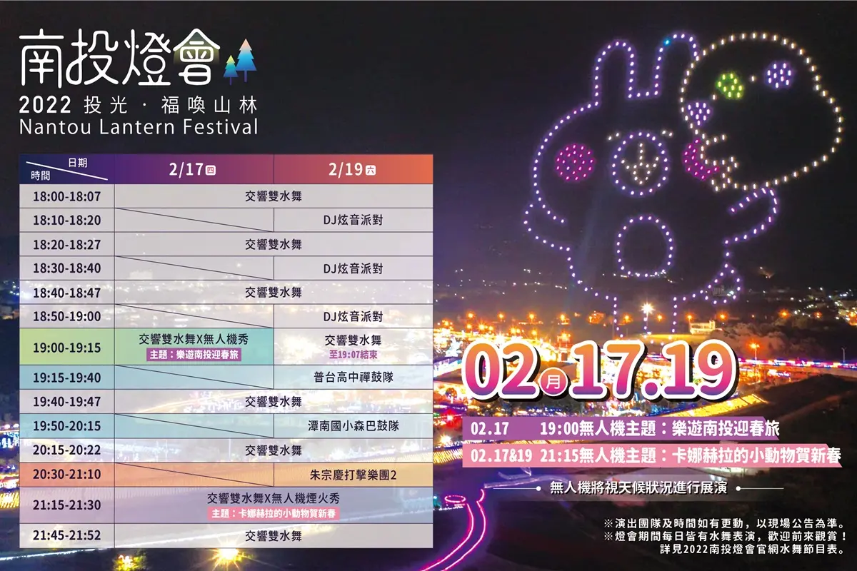 今晚就衝南投!「卡娜赫拉無人機秀」加場2天,粉紅兔兔、P助升空萌翻 今晚就衝南投!「卡娜赫拉無人機秀」加場2天,粉紅兔兔、P助升空萌翻