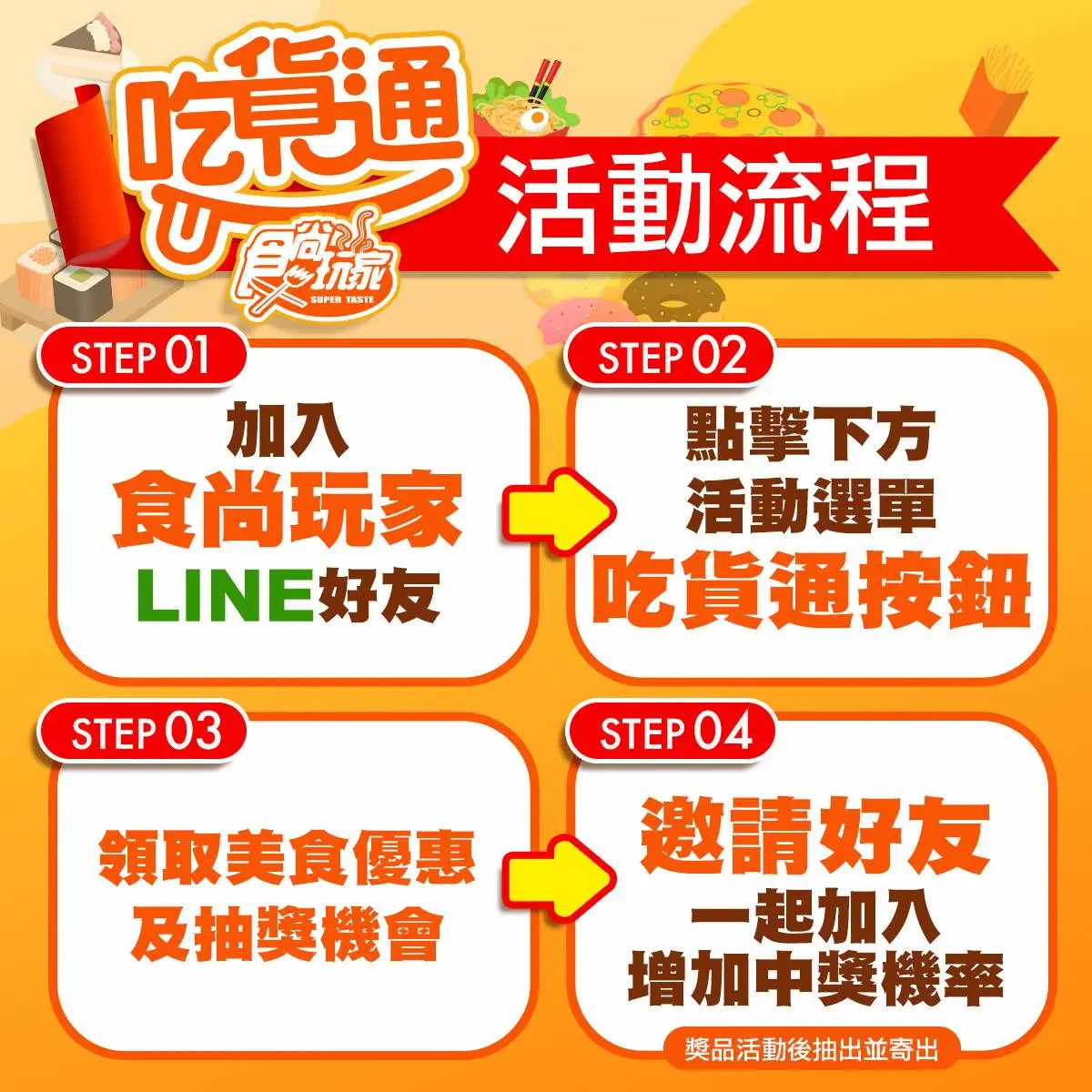 「食尚吃貨通」週週抽飯店吃到飽！加入LINE官方好友，揪朋友得獎率更高