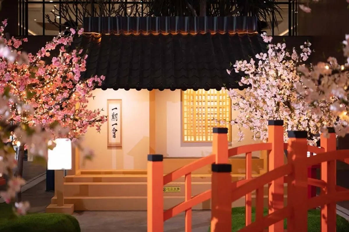 北中南３大必拍「賞花神社」裝置！繡球花光廊、４公尺櫻花王、貓咪電鐵車站