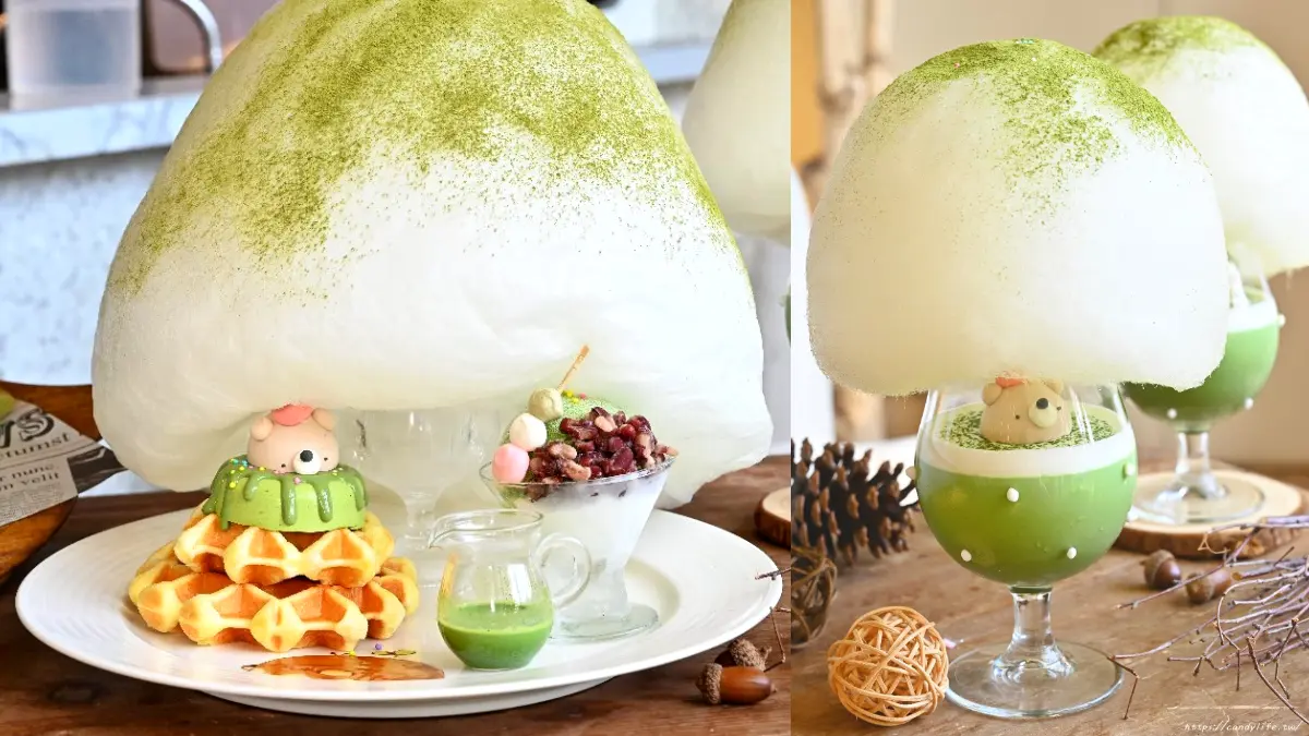 少女心秒噴發！台中森林系網美店「抹茶季」開跑，萌熊變身鬆餅塔、抹茶奶霜