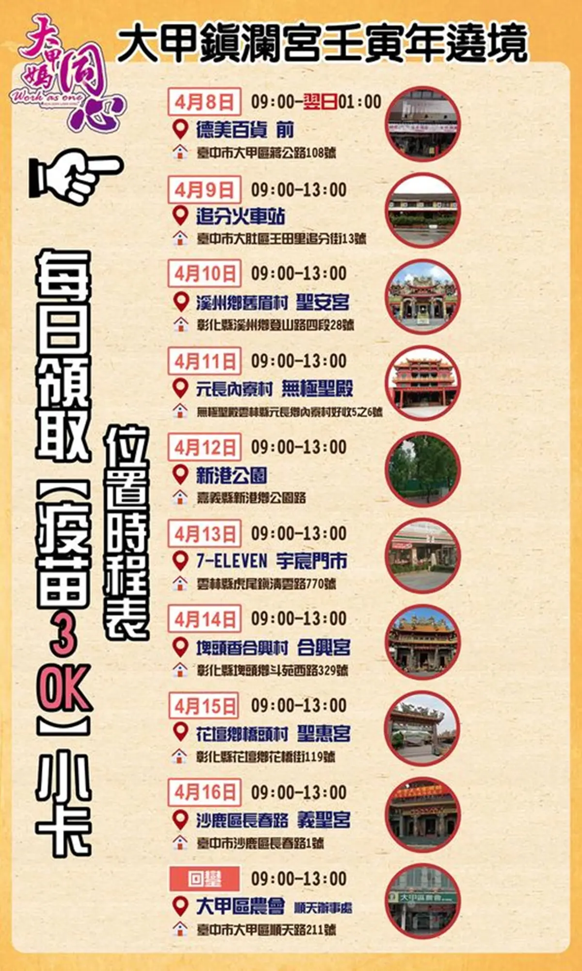 「2022大甲媽祖遶境」起駕倒數!鎮瀾宮防疫「3OK卡」,領取方式、地點一次看 「2022大甲媽祖遶境」起駕倒數!鎮瀾宮防疫「3OK卡」,領取方式、地點一次看