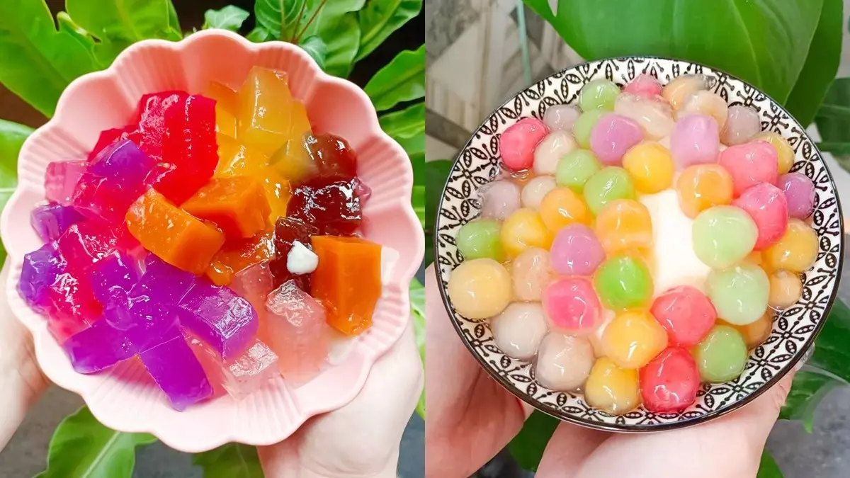 打卡「最美下午茶」！７色「彩虹粉粿」尬豆花Q彈好唰嘴，水果QQ圓也超吸睛