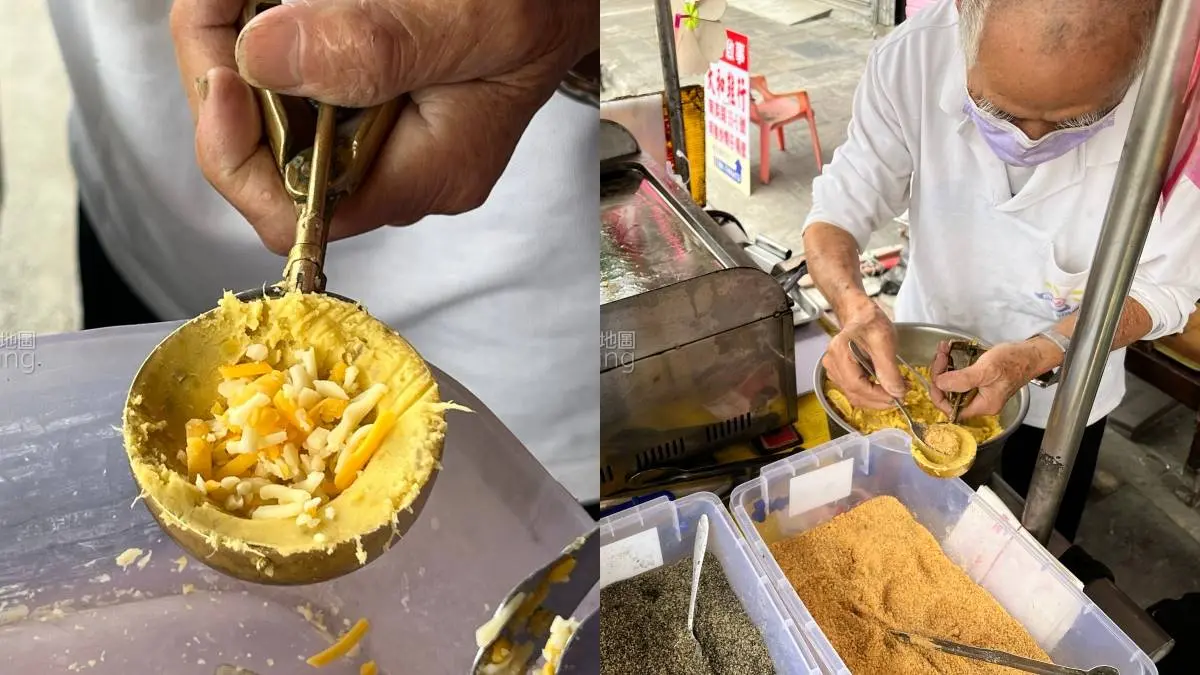 總統蔡英文也吃過！現點現煎「古早味地瓜餅」最低15元，牽絲起司口味太邪惡