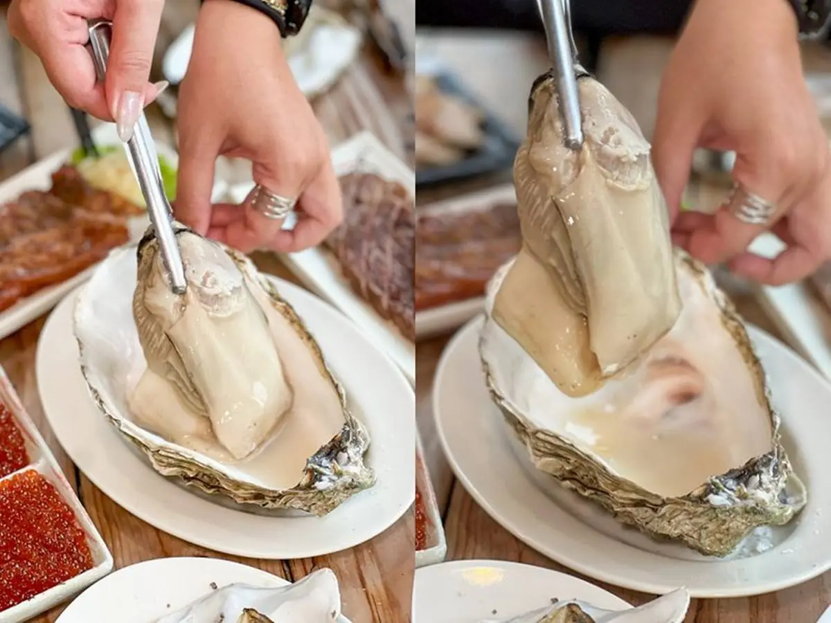 痛風到不行！爆量「鮭魚卵＋蚵仔飯」滿滿海味，巨無霸生蠔吃１顆就會飽