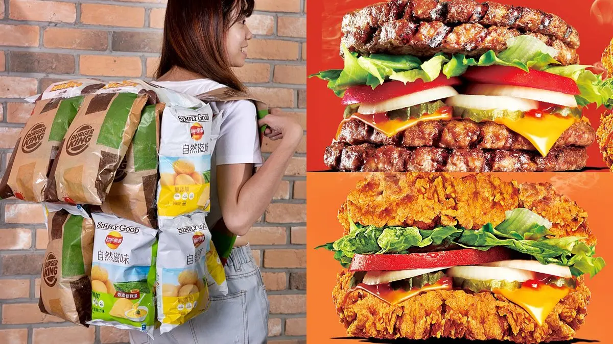 漢堡王超狂「全肉漢堡」！爽吃重達１磅牛肉排，還有巨型洋芋片背包免費拿