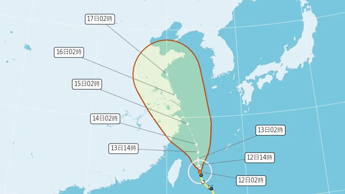 「梅花」颱風龜速北移！10縣市雨彈轟炸，恐有２颱風接力形成