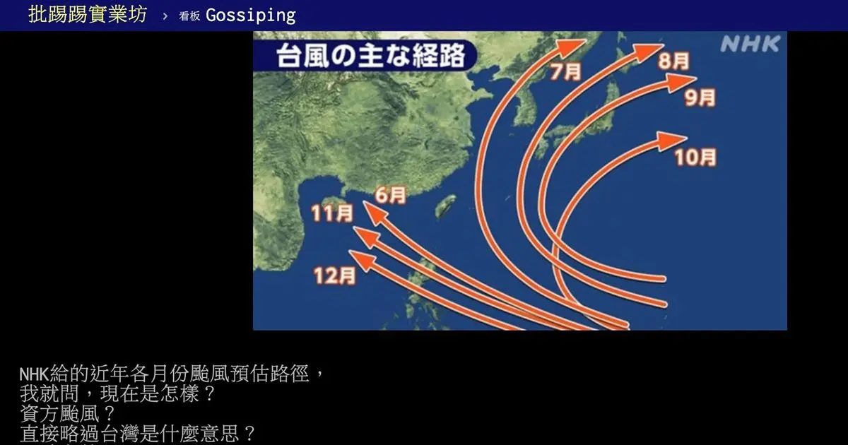 颱風全閃過台灣！３年沒放颱風假，網虧：「台風」台灣管的