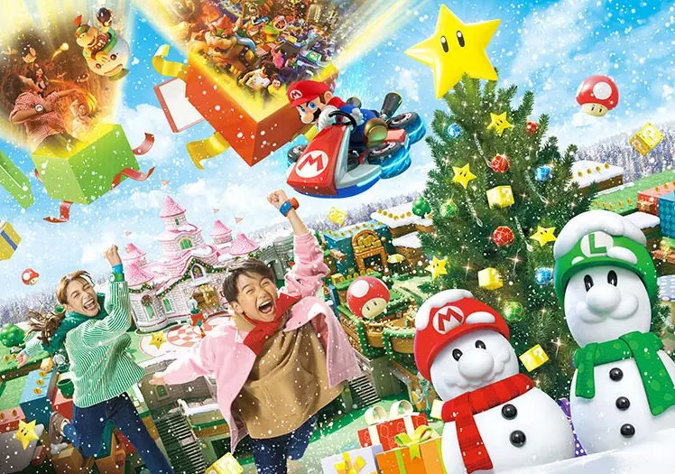 日本環球影城「全球最閃亮耶誕樹」衝了！睽違３年回歸，最夯瑪利歐變雪人