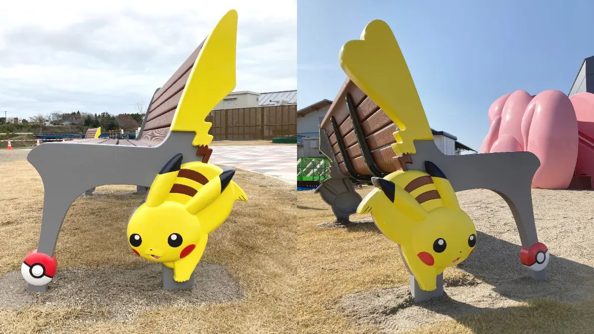 寶可夢粉先衝！日本超粉嫩「吉利蛋公園」，６公尺高溜滑梯、皮卡丘長椅拍爆