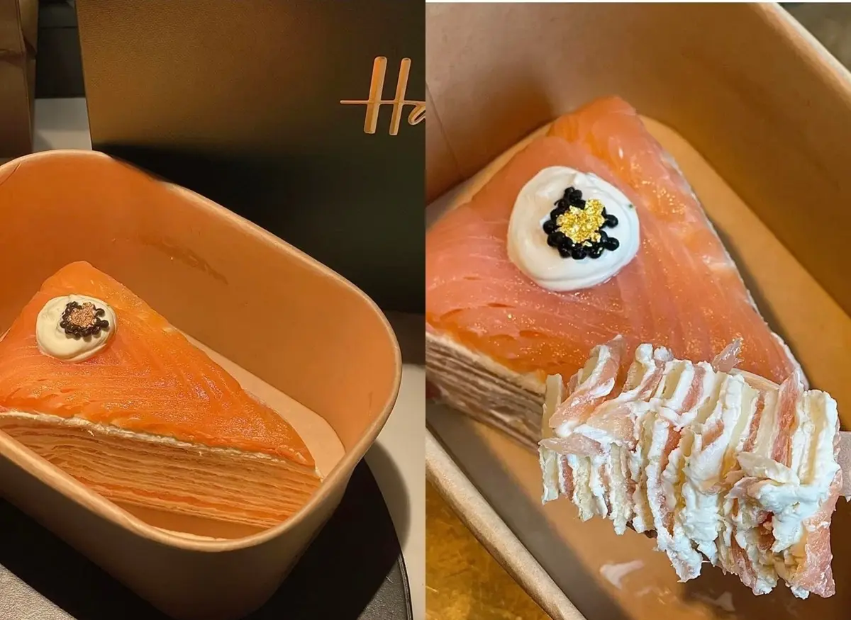 甜的?鹹的?「燻鮭魚千層蛋糕」暴紅,層疊鮭魚夾乳酪、魚子醬點綴超邪惡 甜的?鹹的?「燻鮭魚千層蛋糕」暴紅,層疊鮭魚夾乳酪、魚子醬點綴超邪惡