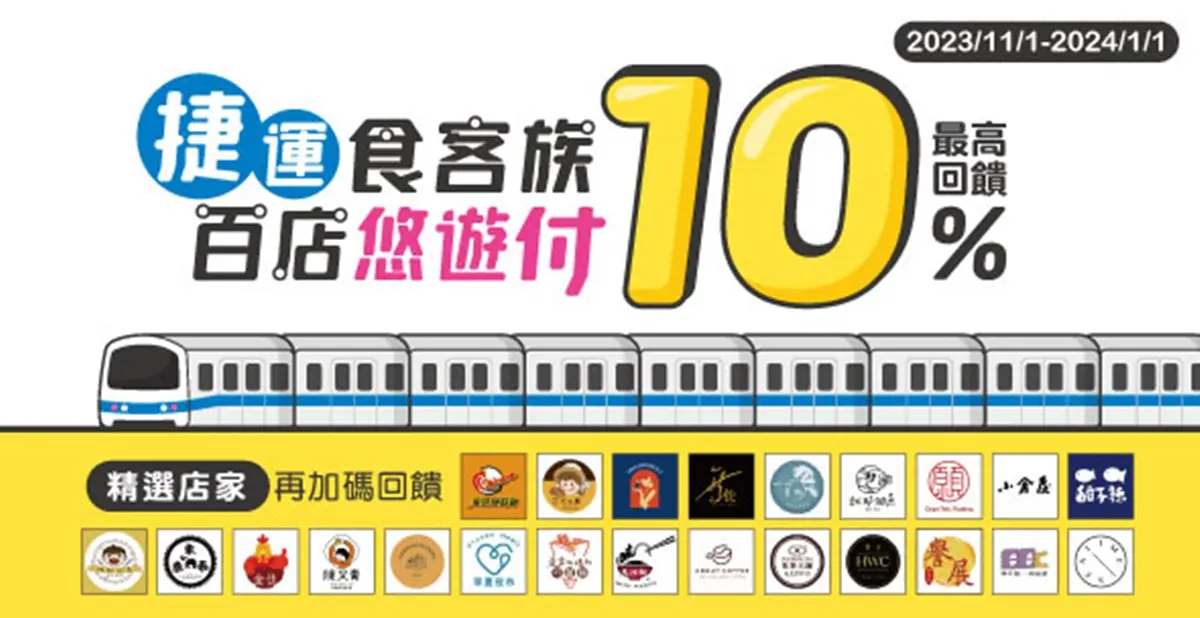 悠遊付10%現金回饋!「2024臺北最HIGH新年城」狂歡,捷運食客族享好康 悠遊付10%現金回饋!「2024臺北最HIGH新年城」狂歡,捷運食客族享好康