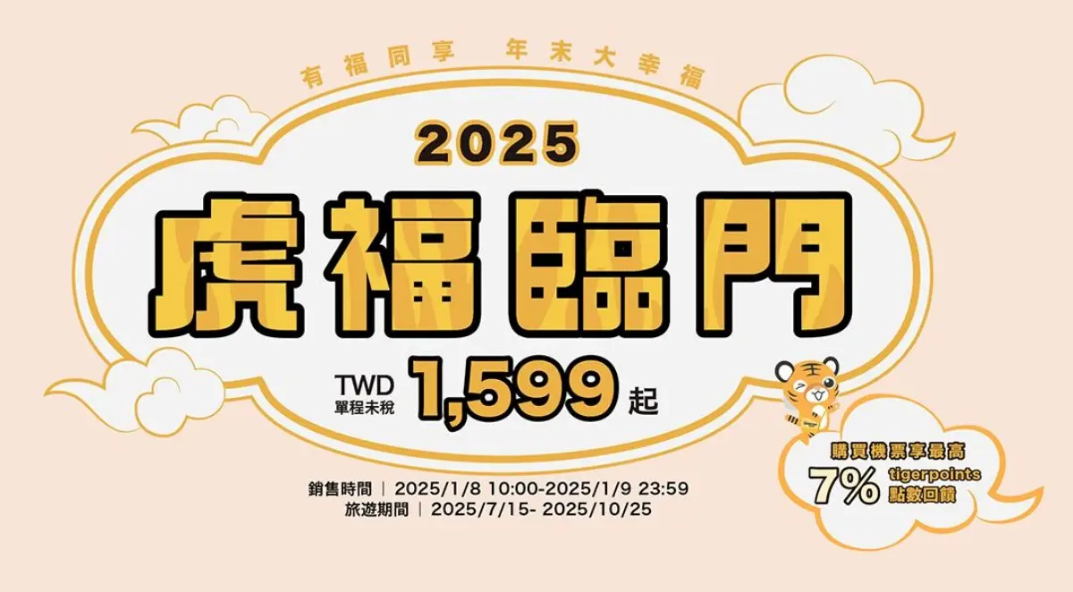 日本機票1599元起！虎航福袋機票「這時間」開搶，加碼日本賞櫻機票開賣