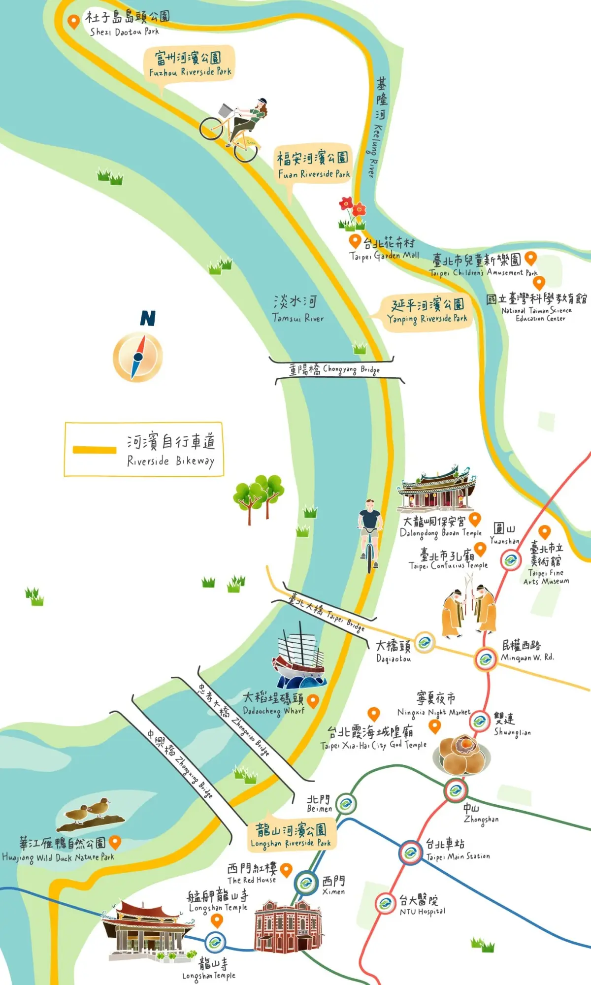 大稻埕碼頭廣場自行車道