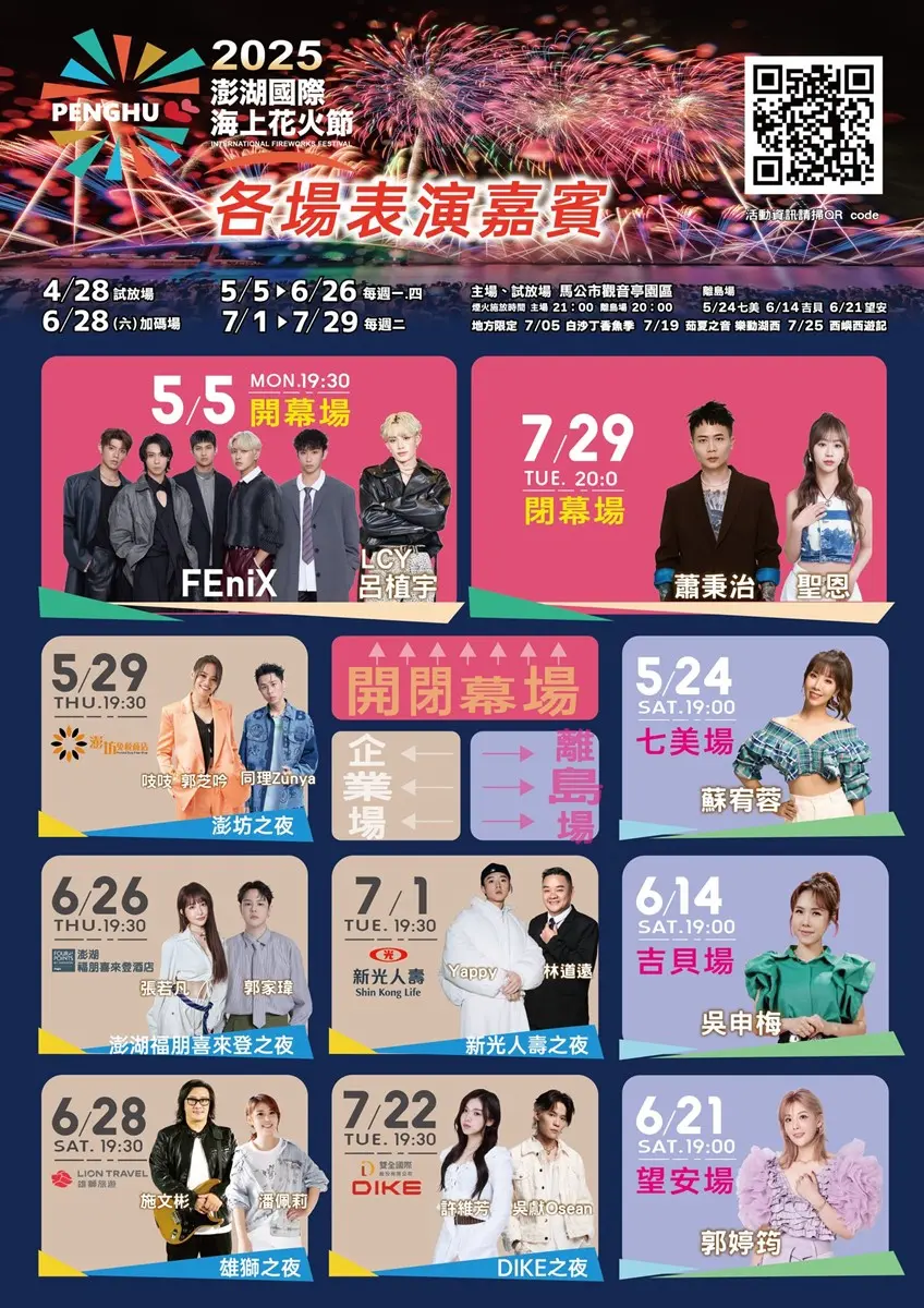 「2025澎湖花火節」29場次時間出爐！史努比主題無人機秀，最佳觀賞點在這