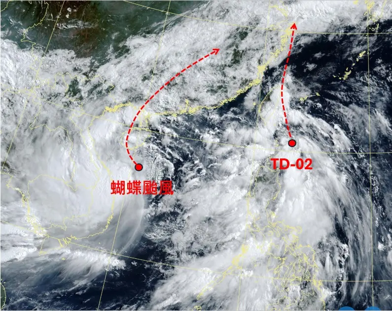 蝴蝶才剛生成又有第２個颱風？專家：熱帶低壓恐直撲台，連續３天防雨彈