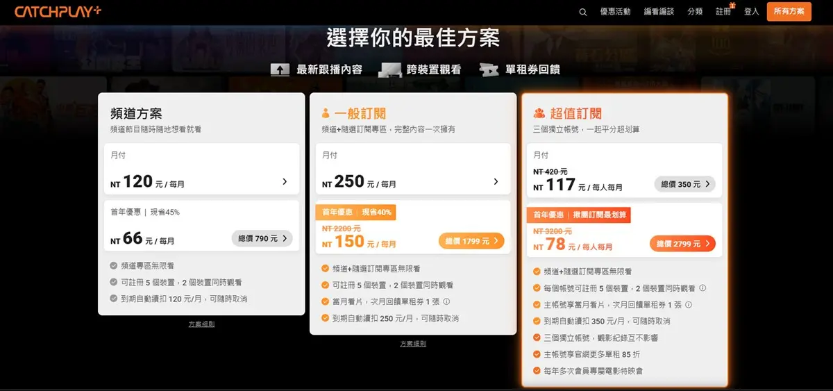 月付最低66元!CATCHPLAY新方案爽看新聞+追劇,訂閱價格方案一次看 月付最低66元!CATCHPLAY新方案爽看新聞+追劇,訂閱價格方案一次看