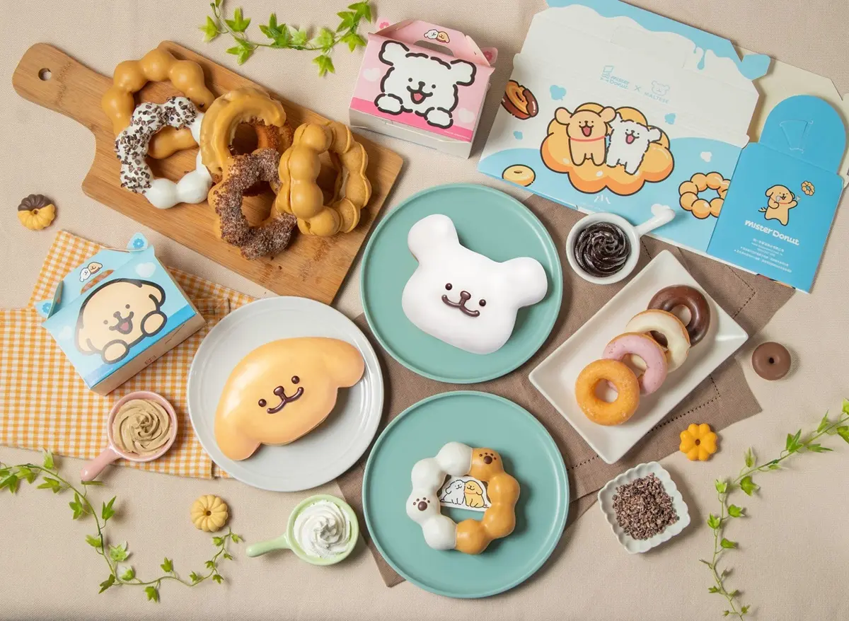 狗狗甜甜圈太Q！「Mister Donutｘ線條小狗」品項、周邊，奶茶季波堤同步吃