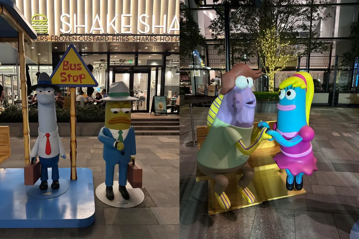 比奇堡居民陪你等公車！海綿寶寶快閃展，派大星噴泉、章魚哥賣冰＆百隻厭世魚