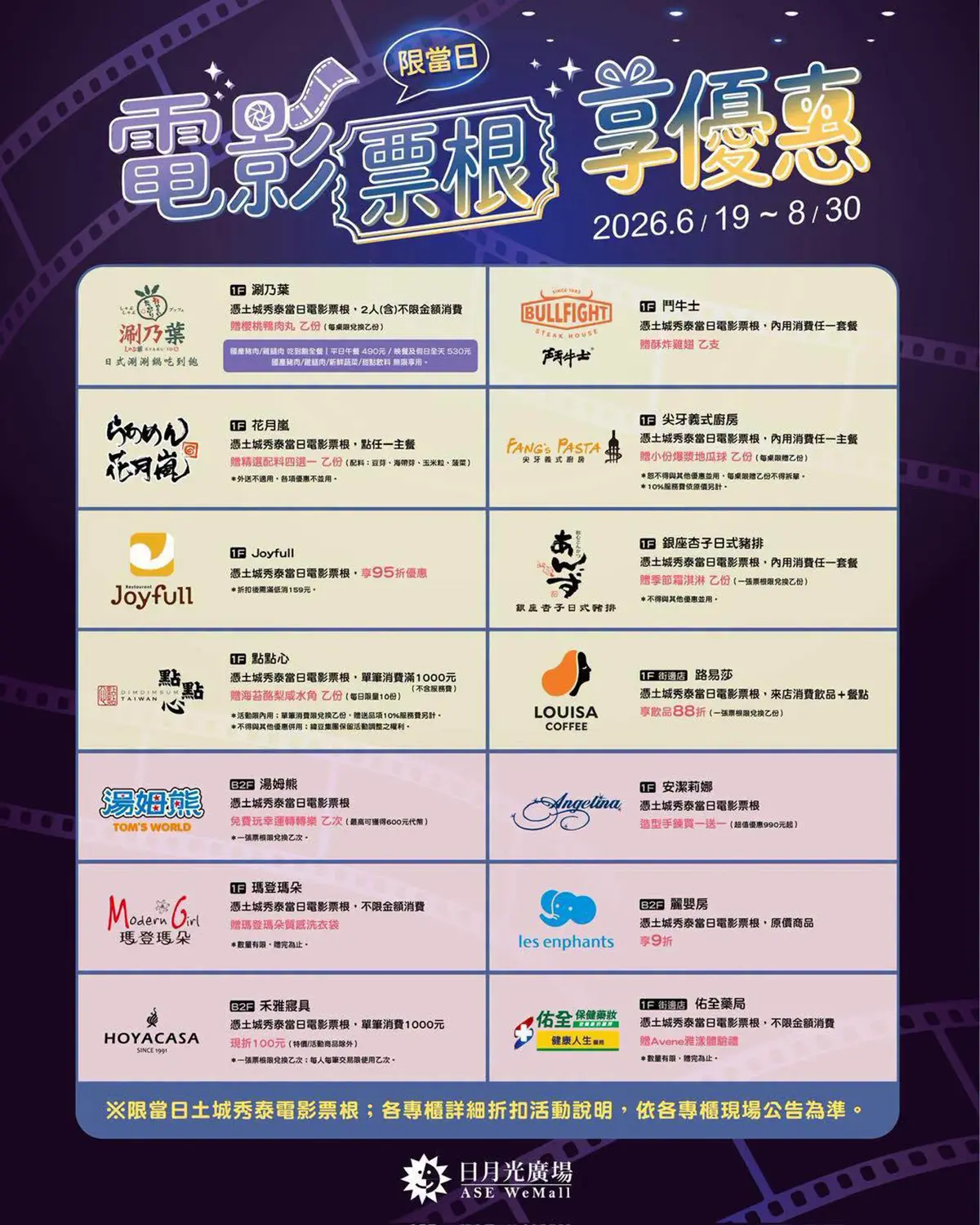 電影票變優惠券！壽司郎９折、吃豬排免費送霜淇淋，迷客夏飲品現折５元