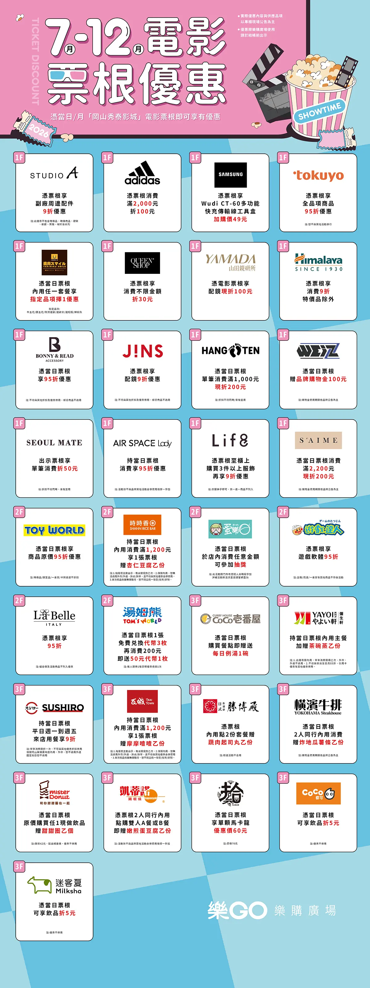電影票變優惠券！壽司郎９折、吃豬排免費送霜淇淋，迷客夏飲品現折５元