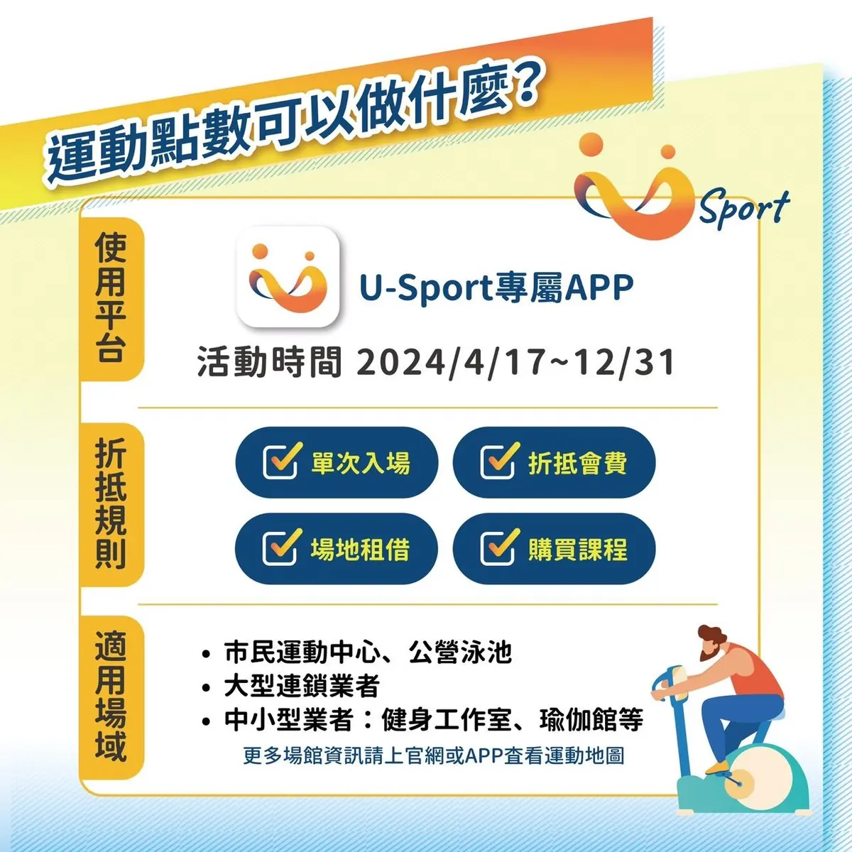 運動點數注意事項。（圖／翻攝自台北市政府體育局） 