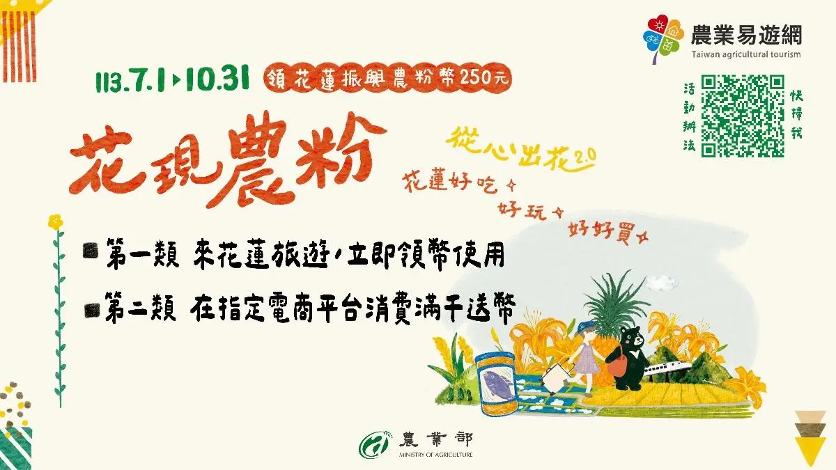 農業部發行的農粉幣7月上路，每張面額250元，共發放70萬張。（圖／農業部提供）